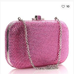 NIB! Judith Leiber Pink Swarovski Crystal Bag